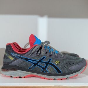 ASICS Men's Gray and Neon Running Shoes